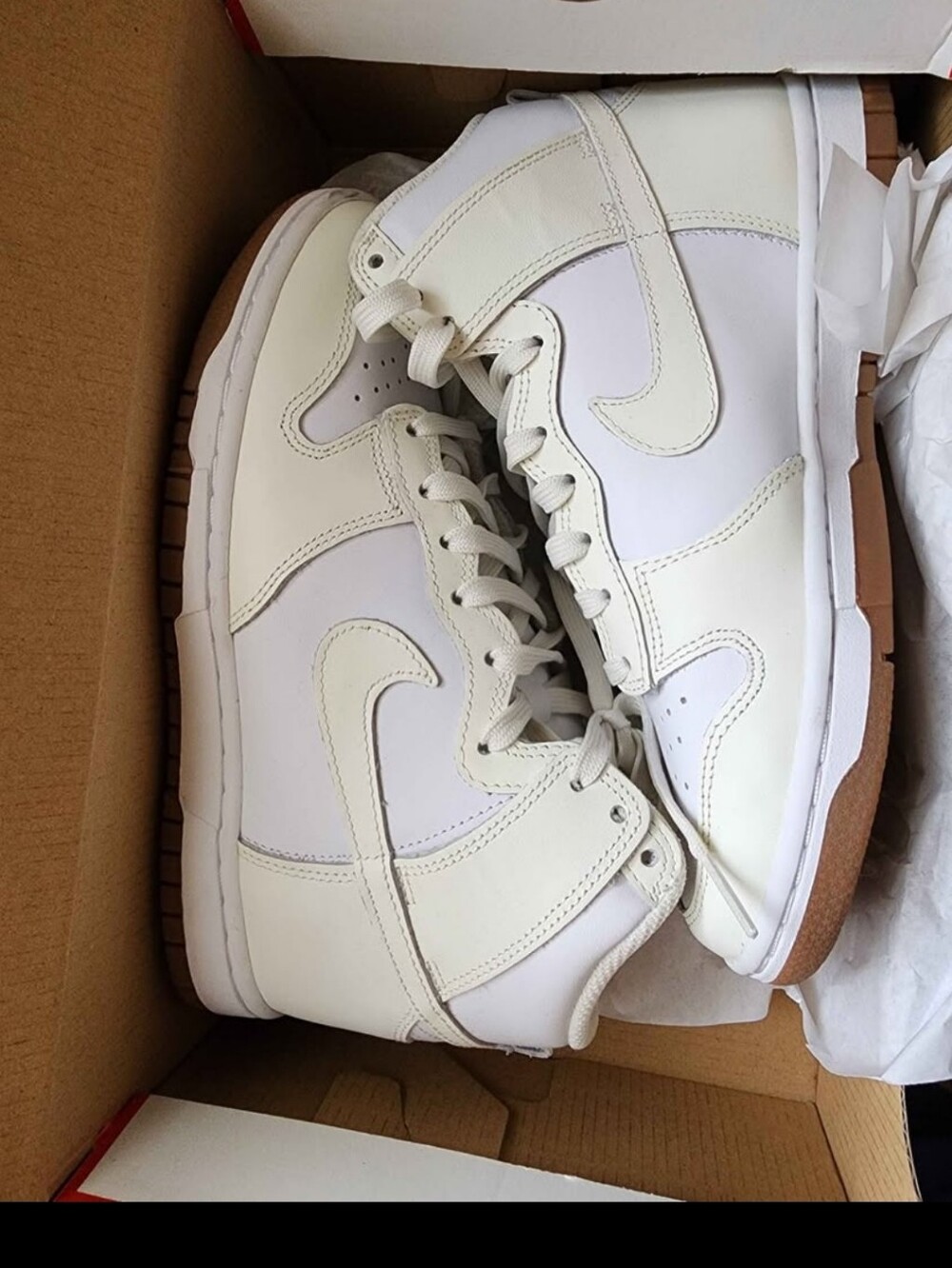 White Nike Dunk High Tops - Sail gums Women 7